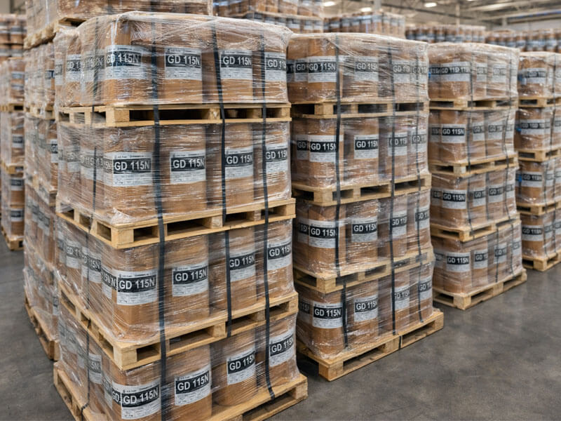 Pallets of imported Kömmerling butyl sealant and primary sealants for warm-edge IGUs
